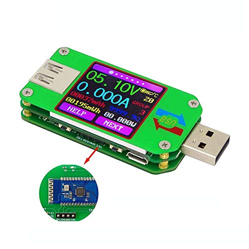 DollaTek UM24C USB 2.0 Leistungsmesser-Tester USB-Multimeter Farbe LCD-Anzeige Spannung Stromzähler Voltmeter Batterieladung Messen Sie den Kabelwiderstand mit Bluetooth von DollaTek