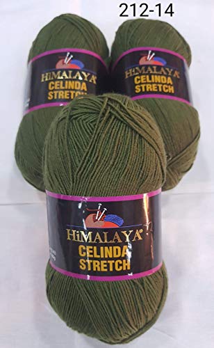 Himalaya Celinda Stretch Garn, 5 Knäuel 500 Gramm, 2150 Meter, BìKìNì Garn, elastisches Garn, Strumpfgarn, Badegarn, Strandgarn (212-14) von Dolphin Baby