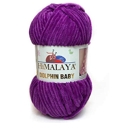 Himalaya Delphin Baby Garn 5 Stück 5x100 Gramm Baby Wolle 500 Gramm (17,63 oz) Wolle Super Bulky Baby Decke Garn 655 Yds (600m) Samtgarn, Himalaya Garn, Babygarn, Häkelgarn Samtgarn (80358) von Dolphin Baby