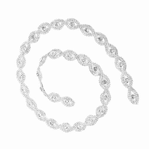 Strassband-Klauenkette Zum Selbermachen, 1,5 Cm Breit, Funkelnd, für Hochzeit, Geburtstag (Silberweißer Diamant) von Domary