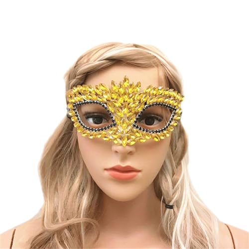 Domasvmd Strass-Maskerade halbes Gesicht Party Kristall Auge Flaring Kristall Gesicht Cosplays von Domasvmd