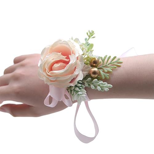 Handblumen, für Hochzeit, Zeremonie, Brautjungfer, handgearbeitet, bunte Rose, perfekt für Hochzeiten, Handgelenk, Ansteckblume für Hochzeit, Handgelenk, Ansteckblume für Mutter von Domasvmd