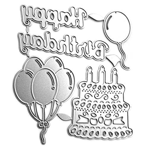 Metall-Stanzformen mit Aufschrift "Happy Birthday", Stempel, Schablone für Prägung, Scrapbooking, Dekoration, Metall-Stanzformen von Domasvmd