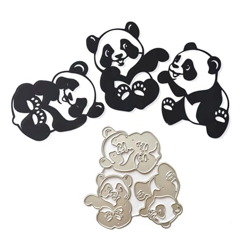 Metall-Stanzformen mit Tier-Panda-Motiv, Schablonen für Bastelarbeiten, Scrapbooking, dekorative Prägung, Papier, Karten, Vorlage, Dekoration, Stanzformen aus Metall von Domasvmd