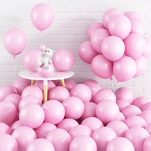 60 Stück Luftballons Rosa 12 Zoll Pastell Rosa Latex Luftballons Macaron Baby Rosa Helium Partyballon für Mädchen Babyparty Hochzeitstag Verlobung Brautparty Valentinstag Geburtstag Party Dekoration von Domgoge