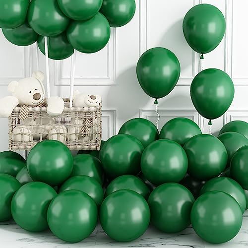 Luftballons Grün 30 Stück 12 Zoll Retro Grün Latex Luftballons Matt Dunkelgrün Helium Partyballon Set für Dschungel Safari Babyparty Hochzeitstag Brautparty Geburtstag Weihnachten Party Dekoration von Domgoge