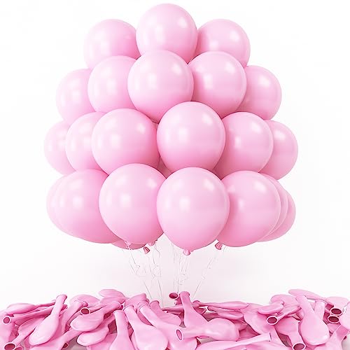 Luftballons Rosa 12 Zoll Pastell Rosa Latex Luftballons Macaron Baby Rosa Helium Partyballon für Mädchen Babyparty Hochzeitstag Verlobung Brautparty Valentinstag Geburtstag Party Dekoration 30 Stück von Domgoge