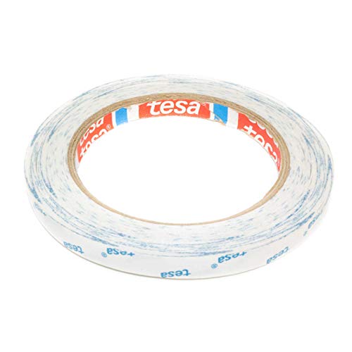 Klebeband doppelseitig für Papier, Fotos, Stoffe tesa 4943 Bastel-Klebeband transparent stark klebend mit Vliesträger 9mm x 20m von DonDo