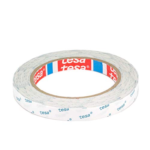 Klebeband doppelseitig für Papier, Fotos, Stoffe tesa 4943 Bastel-Klebeband transparent stark klebend mit Vliesträger 12mm x 20m von DonDo