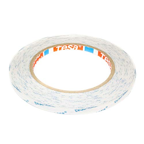 Klebeband doppelseitig für Papier, Fotos, Stoffe tesa 4943 Bastel-Klebeband transparent stark klebend mit Vliesträger 6mm x 20m von DonDo