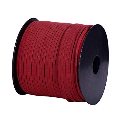 DonDon Veloursband 3 mm DIY 90 Meter Velours Rolle - Bordeauxrot von DonDon