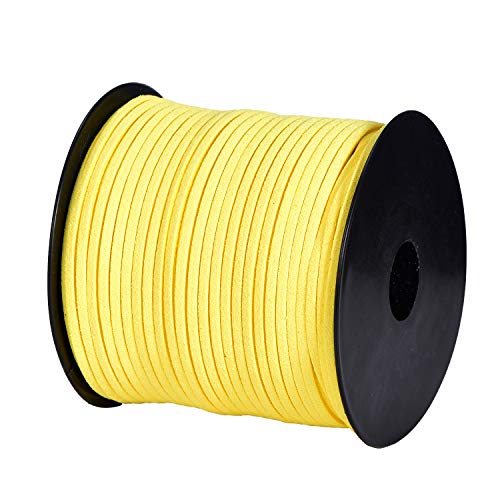 DonDon Veloursband 3 mm DIY 90 Meter Velours Rolle - Gelb von DonDon