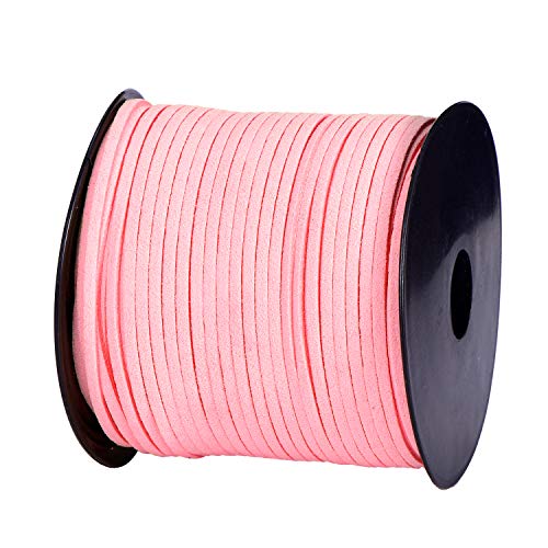 DonDon Veloursband 3 mm DIY 90 Meter Velours Rolle - Rosa von DonDon