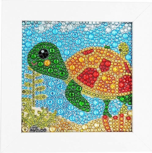 DonElton Diamant Malerei für Kinder – Diamond Painting Kinder mit Holzrahmen – Einfaches Kristall Diamond Painting für Kinder – DIY Diamond Painting Kit für Jungen, Mädchen (Schildkröte) von DonElton