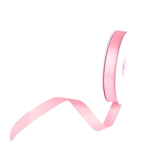 Doni Bomboniere Doppelseitiges Satinband, 10 mm x 50 Meter zum Verpacken von Gastgeschenken, Hochzeit, Firmung, Kommunion, Abschlussfeier, Geschenke, Geburtstag, Weihnachten, Dekoration (10 mm - Rosa) von Doni Bomboniere