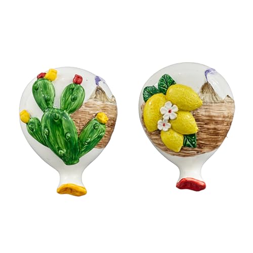 Doni Bomboniere Hochzeit 12 Stück Magnet in Ballonform Tischkarten Symbole Sizilien Konfekt Hochzeit Party Thema Baloon mit sortierter Darstellung Zitronen oder Kaktus Der Hintergrund Ein Vulcan Ideen von Doni Bomboniere