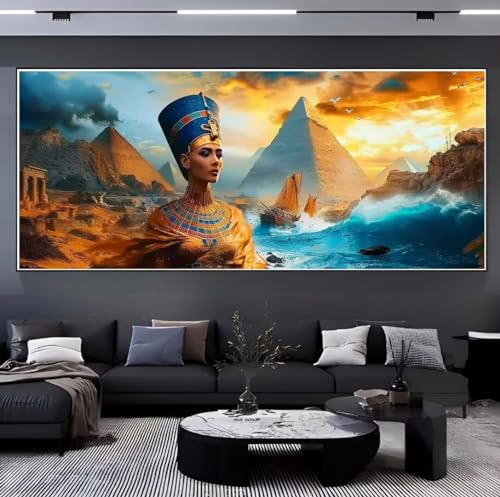 Diamond Painting Ägypten Pyramide Diamond Painting Groß xxl (70x140 cm), Diamant Painting Bilder DIY Malen Nach Zahlen Erwachsene, Full Drill Diamond Painting Kinder Malerei Kits fur Wand Décor f230 von Donpeer