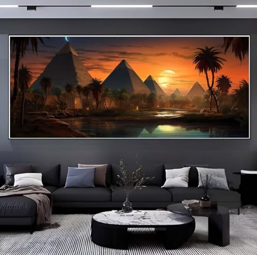 Diamond Painting Ägyptische Landschaft Diamond Painting Groß xxl (55x120 cm), Diamant Painting Bilder DIY Malen Nach Zahlen Erwachsene, Full Drill Diamond Painting Kinder Kits fur Home Wand Décor y75 von Donpeer