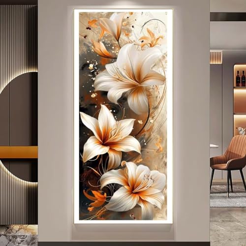 Diamond Painting Abstrakte Blume Diamond Painting Groß xxl (45x90 cm),Diamant Painting Bilder DIY Malen Nach Zahlen Erwachsene,Full Drill Diamond Painting Kinder Malerei Kits fur Home Wand Décor f406 von Donpeer