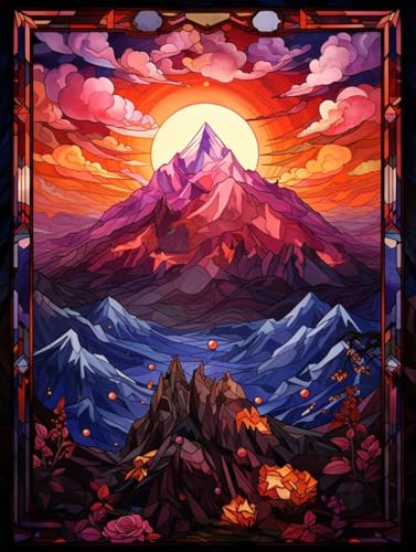 Diamond Painting Berg Diamant Painting Bilder Kinder,30x40 cm,5D Diamond Painting Erwachsene DIY Malen nach Zahlen Landschaft Diamond Painting Set,Diamant Kunst Basteln Mädchen,Home Wand Dekor Pd535 von Donpeer