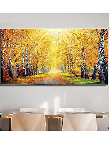 Diamond Painting Bilder Set,DIY 5D Dimanten Painting Herbst-Birke Kinde,Full Drill Groß Erwachsene,Diamant Malerei Kits Vollbild Diamond Dot Cross Stickerei Craft Buddy Crystal Art for Home Wall Decor von Donpeer