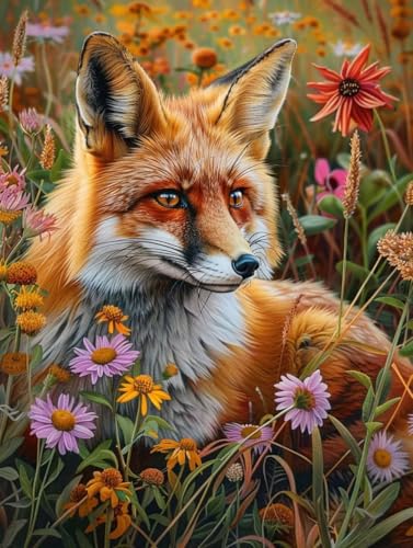 Diamond Painting Fuchs Diamond Painting Erwachsene, DIY Diamant Painting Bilder Tier Diamond Art Mit Diamond Painting Zubehör, Diamond Painting Malen Nach Zahlen Malerei Kits, Home Dekor 50x60cm Pd176 von Donpeer