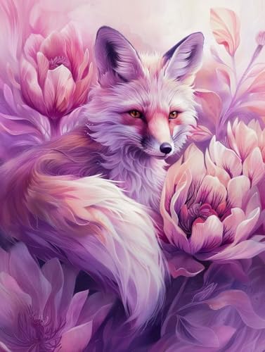 Diamond Painting Fuchs Diamond Painting Erwachsene, DIY Diamant Painting Bilder Tier Diamond Art Mit Diamond Painting Zubehör, Diamond Painting Malen Nach Zahlen Malerei Kits, Home Dekor 50x70cm Pd170 von Donpeer