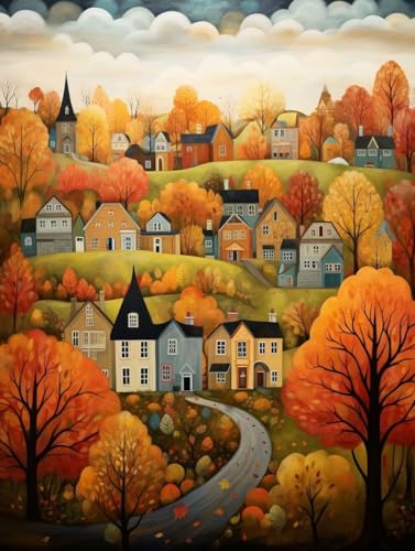 Diamond Painting Herbst Diamant Painting Bilder Kinder, 60x90 cm, 5D Diamond Painting Erwachsene DIY Malen nach Zahlen Wald Diamond Painting Set, Diamant Kunst Basteln Mädchen, Home Wand Dekor Pd483 von Donpeer