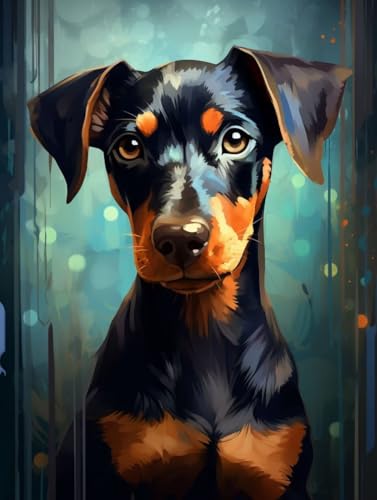 Diamond Painting Hund Diamant Painting Bilder Kinder, 50x60 cm, 5D Diamond Painting Erwachsene DIY Malen nach Zahlen Tier Diamond Painting Set, Diamant Kunst Basteln Mädchen, Home Wand Dekor Pd137 von Donpeer