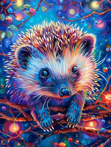 Diamond Painting Igel Diamond Painting Erwachsene, DIY Diamant Painting Bilder Tier Diamond Art Mit Diamond Painting Zubehör, Diamond Painting Malen Nach Zahlen Malerei Kits, Home Dekor 30x40 cm Pd62 von Donpeer