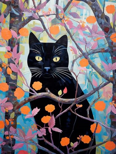 Diamond Painting Katze Diamond Painting Erwachsene, 5D DIY Diamant Painting Bilder Cartoon Diamond Art Mit Diamond Painting Zubehör, Malen Nach Zahlen Malerei Kits fur Home Wand Dekor 40x50 cm Pd398 von Donpeer