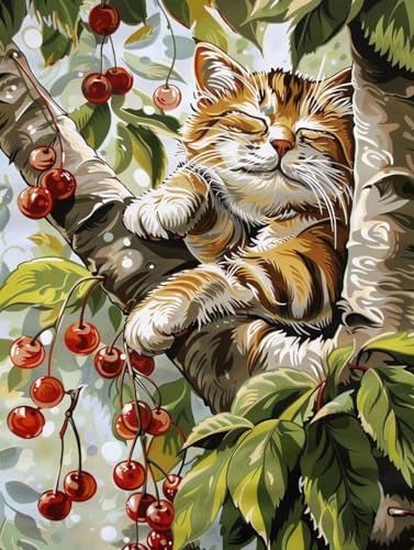 Diamond Painting Katze Diamond Painting Erwachsene, 5D DIY Diamant Painting Bilder Tier Diamond Art Mit Diamond Painting Zubehör, Malen Nach Zahlen Malerei Kits fur Home Wand Dekor 70 x 100 cm Pd392 von Donpeer