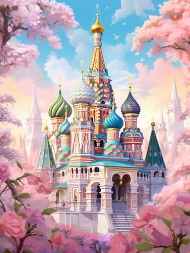 Diamond Painting Kirche Diamant Painting Bilder Kinder, 30x40 cm, 5D Diamond Painting Erwachsene DIY Malen nach Zahlen Landschaft Diamond Painting Set, Basteln Mädchen, Home Wand Dekor Geschenke Pd259 von Donpeer