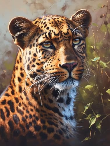 Diamond Painting Leopard Diamond Painting Erwachsene, 5D DIY Diamant Painting Bilder Tier Diamond Art Mit Diamond Painting Zubehör, Malen Nach Zahlen Malerei Kits fur Home Wand Dekor 50 x 60 cm Pd26 von Donpeer