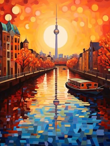 Diamond Painting London Diamant Painting Bilder Kinder, 40x50 cm, 5D Diamond Painting Erwachsene DIY Malen nach Zahlen Landschaft Diamond Painting Set, Basteln Mädchen, Home Wand Dekor Geschenke Pd355 von Donpeer