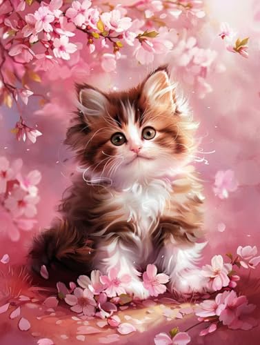 Diamond Painting Niedlich Diamant Painting Bilder Kinder, 60x90cm, 5D Diamond Painting Erwachsene DIY Malen nach Zahlen Katze Diamond Painting Set, Diamant Kunst Basteln Mädchen, Home Wand Dekor Pd303 von Donpeer