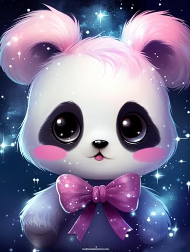 Diamond Painting Niedlich Diamond Painting Erwachsene, DIY Diamant Painting Bilder Panda Diamond Art Mit Diamond Painting Zubehör, Malen Nach Zahlen Malerei Kits fur Home Wand Dekor 50x70 cm Pd314 von Donpeer