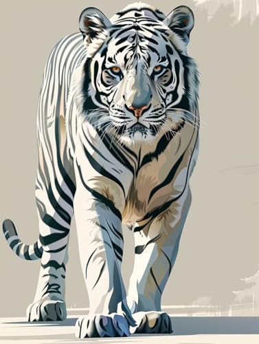 Diamond Painting Tiger Diamant Painting Bilder Kinder, 30x40 cm, 5D Diamond Painting Erwachsene DIY Malen nach Zahlen Tier Diamond Painting Set, Diamant Kunst Basteln Mädchen, Home Wand Dekor Pd341 von Donpeer