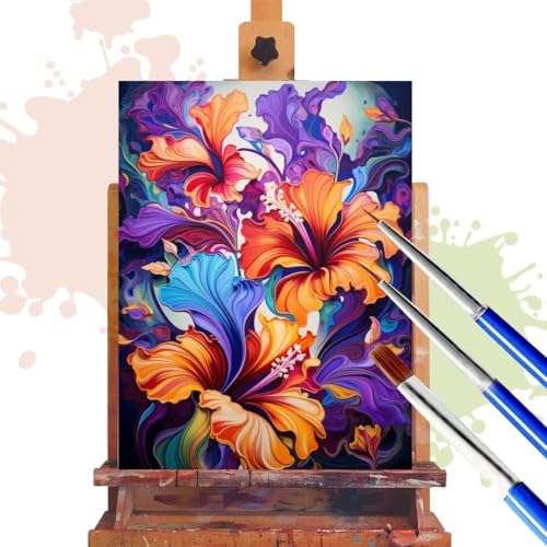 Donpeer Malen Nach Zahlen Erwachsene, Blumen Paint by Numbers Adult Anfänger Bastelset, Leinwand 100x120cm, DIY Geschenk Handgemalt Ölgemälde Kit mit Pinsel und Acrylfarbe, Home Decor Landschaft R228 von Donpeer