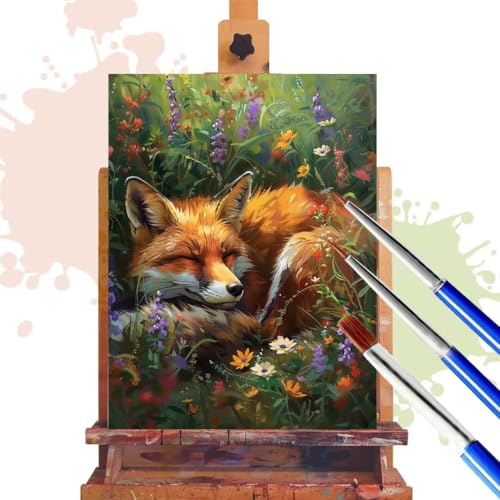 Donpeer Malen Nach Zahlen Erwachsene, Fuchs Paint by Numbers Adult Anfänger Bastelset, Leinwand 100x120cm, DIY Geschenk Kreativ Handgemalt Ölgemälde mit Pinsel und Acrylfarbe, Home Decor Tier R198 von Donpeer