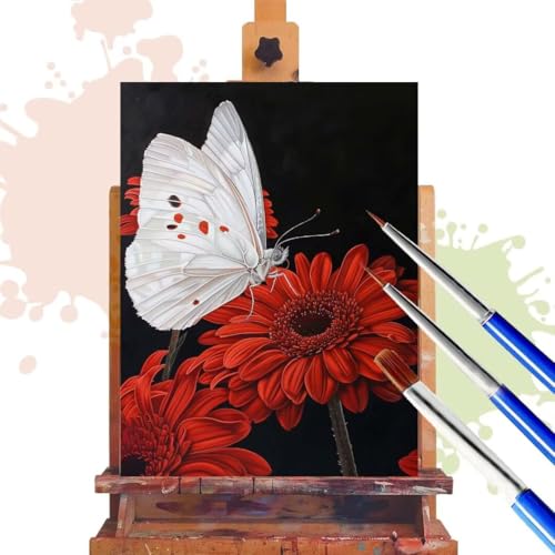 Donpeer Malen Nach Zahlen Erwachsene, Schmetterling Paint by Numbers Adult Anfänger Bastelset, Leinwand 100x120cm, DIY Geschenk Kreativ Set Ölgemälde mit Pinsel und Acrylfarbe, Home Decor Blume R213 von Donpeer