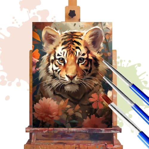 Donpeer Malen Nach Zahlen Erwachsene, Tiger Paint by Numbers Adult Anfänger Bastelset, Leinwand 100x120cm, DIY Geschenk Kreativ Handgemalt Ölgemälde mit Pinsel und Acrylfarbe, Home Decor Tier R381 von Donpeer