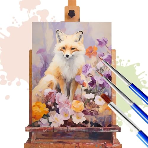 Malen Nach Zahlen Erwachsene Fuchs Malen Nach Zahlen ab 7 8 9 10 Jahre Mädchen, 100x120cm, DIY Paint By Numbers Adult Kreativ Set Mit Pinseln und Acrylfarbe Knitterfreie Leinwand Kit, Niedlich R205 von Donpeer