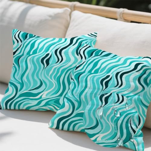 Outdoor Kissen 35x35 cm 2er Set Kissenbezug Blau Kissen Deko Kissenbezüge Atmungsaktiv Wetterfest, Quadrat Sofakissen Samtstoff Kissenhülle Streifen Outdoorkissen für Garten Balkon Deko Geschenke e466 Outdoor Kissen 35x35 cm 2er Set Kissenbezug Blau Kissen Deko Kissenbezüge Atmungsaktiv Wetterfest, Quadrat Sofakissen Samtstoff Kissenhülle Streifen Outdoorkissen für Garten Balkon Deko Geschenke e466 von Donpeer