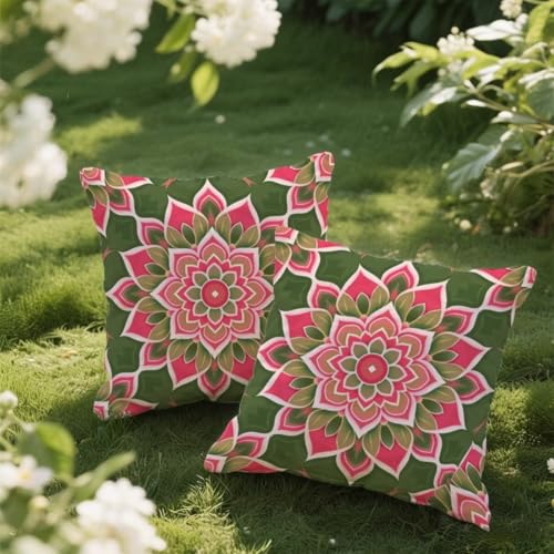 Outdoor Kissen 35x35 cm 2er Set Kissenbezug Rosa Blumen Kissen Deko Kissenbezüge Atmungsaktiv Wetterfest, Sofakissen Samtstoff Kissenhülle Böhmen Outdoorkissen für Garten Balkon Deko Geschenke e172 Outdoor Kissen 35x35 cm 2er Set Kissenbezug Rosa Blumen Kissen Deko Kissenbezüge Atmungsaktiv Wetterfest, Sofakissen Samtstoff Kissenhülle Böhmen Outdoorkissen für Garten Balkon Deko Geschenke e172 von Donpeer