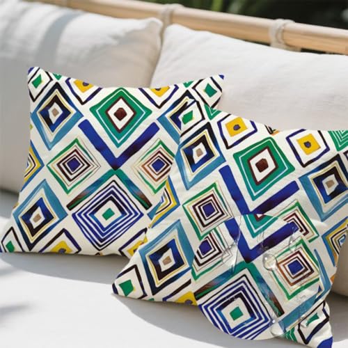 Outdoor Kissen 55x55 cm 2er Set Kissenbezug Linie Kissen Deko Kissenbezüge Atmungsaktiv Wetterfest, Quadrat Sofakissen Samtstoff Kissenhülle Geometrie Outdoorkissen für Couch Balkon Garten Deko e642 Outdoor Kissen 55x55 cm 2er Set Kissenbezug Linie Kissen Deko Kissenbezüge Atmungsaktiv Wetterfest, Quadrat Sofakissen Samtstoff Kissenhülle Geometrie Outdoorkissen für Couch Balkon Garten Deko e642 von Donpeer