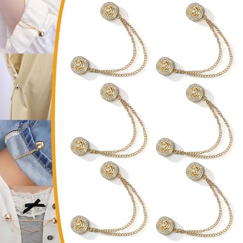 Donubiiu Multifunktionale Magnetische Kleidungsclips, 6 Pack Magnetic Clothing Clips, Multi-Function Magnetic Clothing Clips, Magnetic Clothes Clips Pinless Brooch for Clothes (Gold-D) von Donubiiu