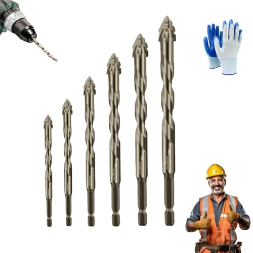 Donubiiu New Four-Flute Sawtooth Eccentric Drill Bit, Efficient Drill And Tap Set, Titanium-Coated Design Drill Bit (4+5+6+8+10+12mm) von Donubiiu