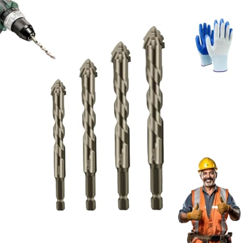 Donubiiu New Four-Flute Sawtooth Eccentric Drill Bit, Efficient Drill And Tap Set, Titanium-Coated Design Drill Bit (6+8+10+12mm) von Donubiiu