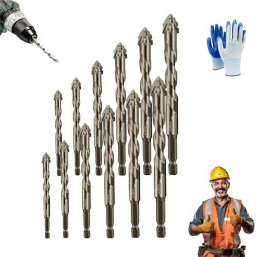 Donubiiu New Four-Flute Sawtooth Eccentric Drill Bit, Efficient Drill And Tap Set, Titanium-Coated Design Drill Bit (2PCS- 4+5+6+8+10+12mm) von Donubiiu